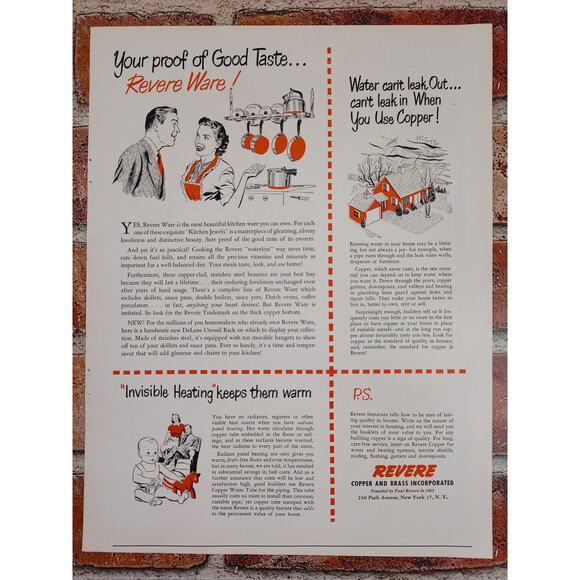 1950 Revere Copper and Brass Incorporated Vtg Print Ad‎ - Picture 1 of 7